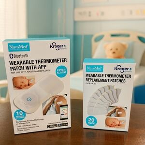 KIT NuvoMed Wearable Thermometer Patch + App and 1 Free Replacement Boxes